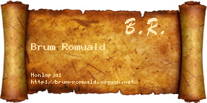Brum Romuald névjegykártya